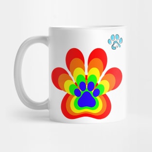 Rainbow Dog Paw / colorful paw / rainbow, Mug